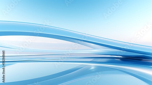 abstract blue background with curved lines and a blury sky photo