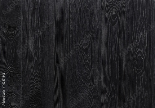 Dark Wood Texture: Black Grain Wood Background,  Elegant Vertical Wooden Panel