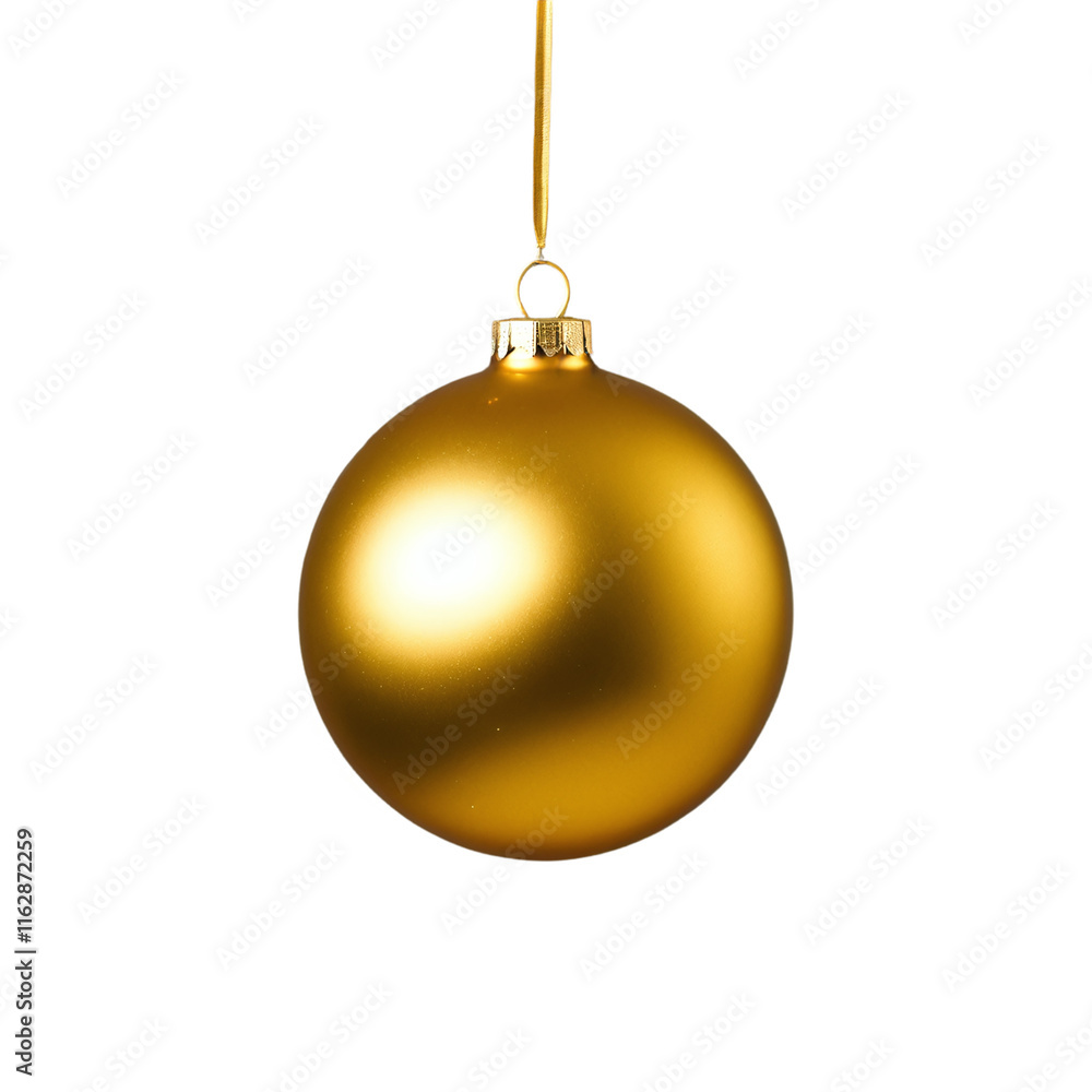 metallic gold Christmas ornament ball isolated on transparent background metallic gold Christmas ornament ball isolated on transparent background