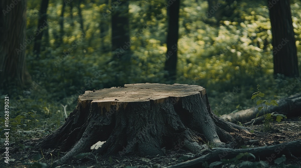 stump in forest stump in forest