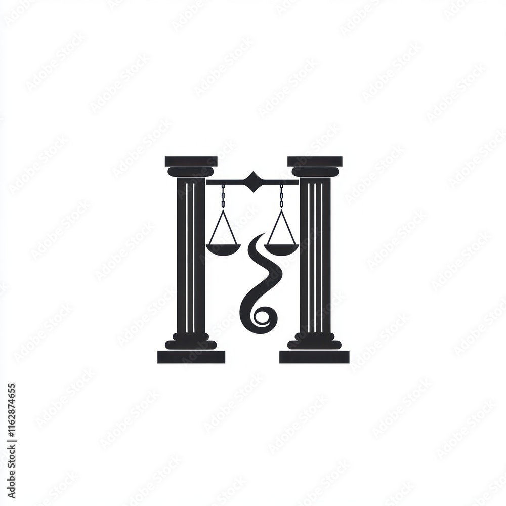 Pillars Scales Justice Symbol Law Emblem Design Pillars Scales Justice Symbol Law Emblem Design