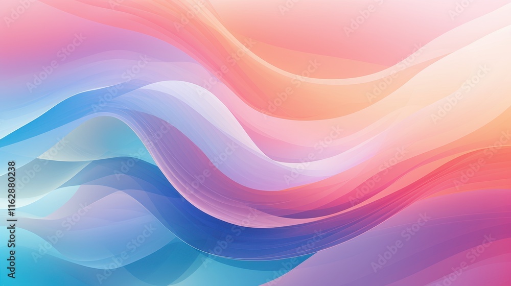 Fototapeta premium Ethereal Pastel Gradient Blending Seamlessly with Intricate Line Art - Abstract Elegant Background
