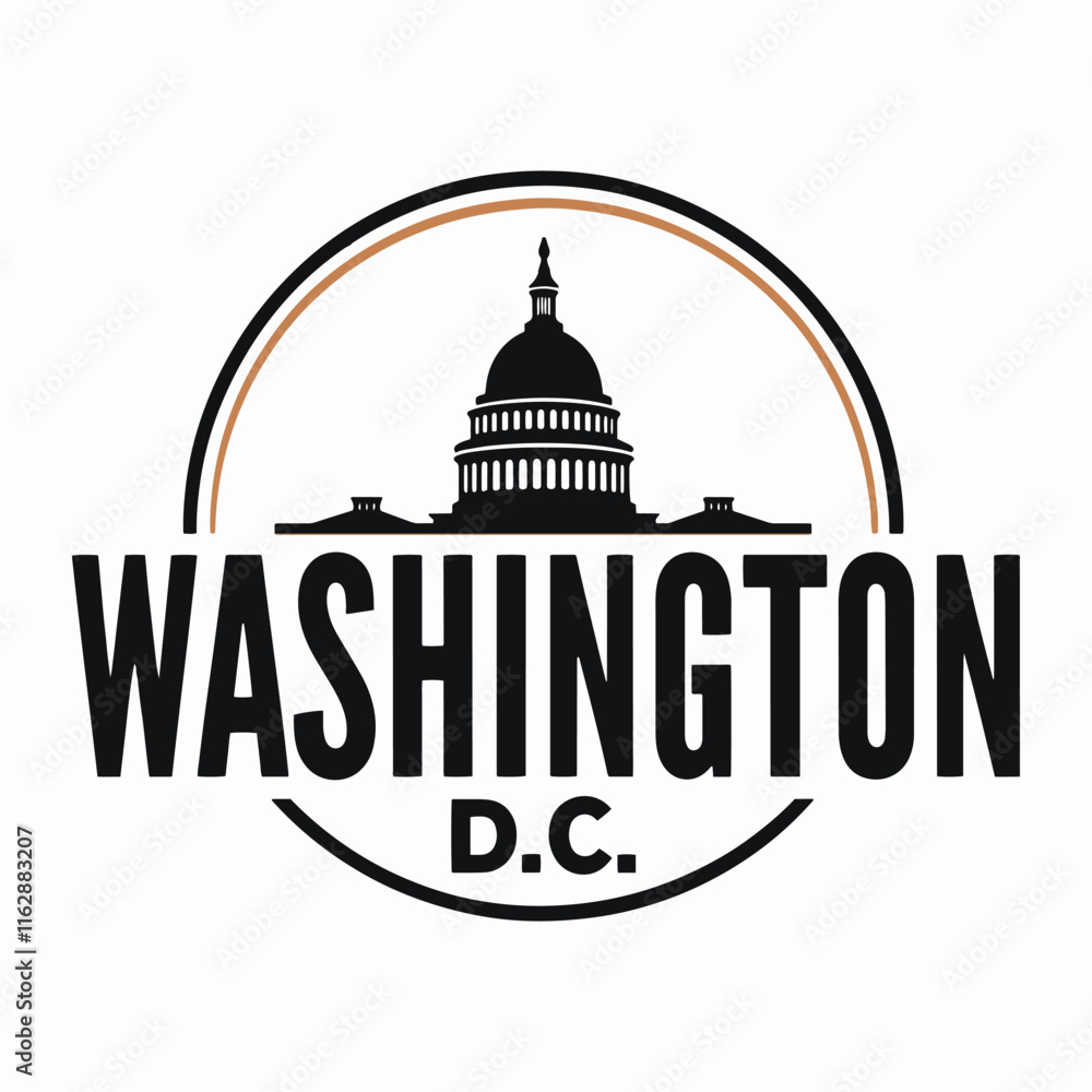 A vector illustration showcasing the iconic skyline of Washington, D.C., featuring landmarks and monuments such as the Washington Monument and the U.S. Capitol A vector illustration showcasing the iconic skyline of Washington, D.C., featuring landmarks and monuments such as the Washington Monument and the U.S. Capitol