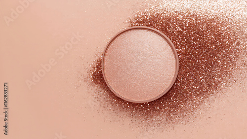Rose gold glitter and round frame