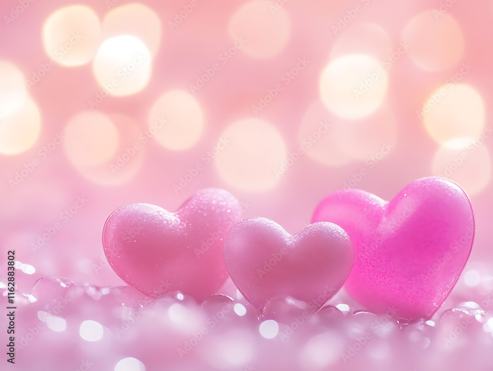 Valentine's hearts on bokeh background Valentine's hearts on bokeh background