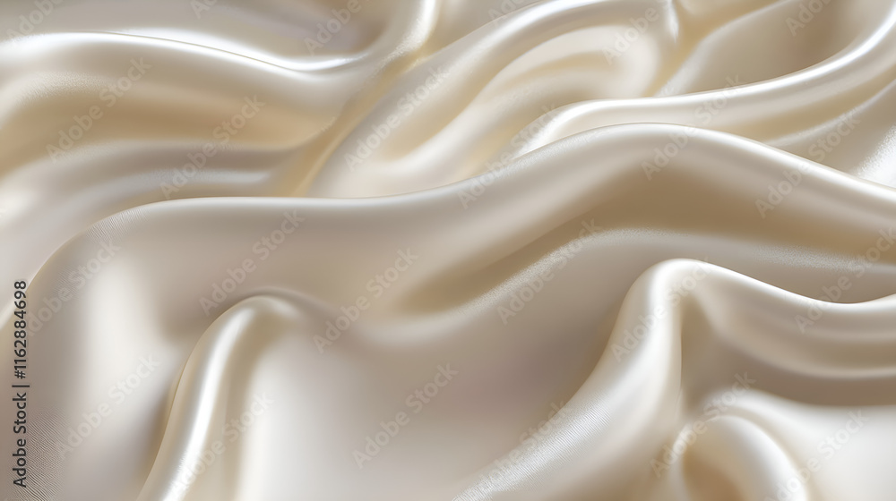 Fototapeta premium Cream-Colored Silk Fabric Texture - Elegant and Soft Textile Design