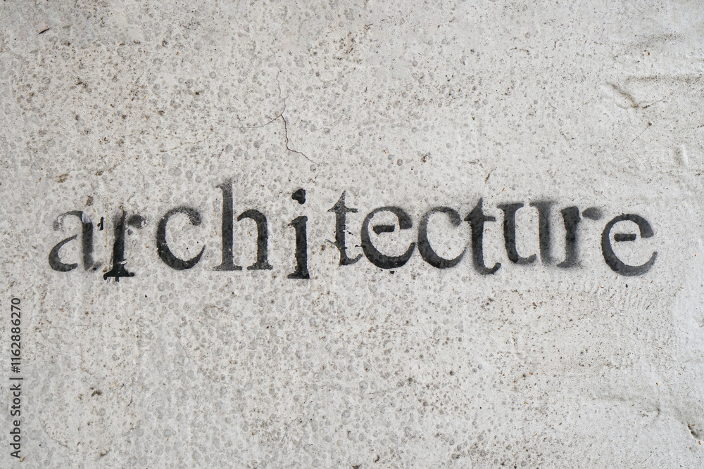architecture writing with spray on a concrete wall architecture writing with spray on a concrete wall