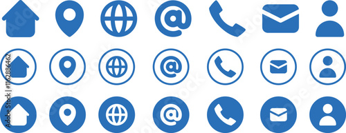 Contact us icon vector. business card contact information icon for computer and mobile. Web buttons. Website contact icons vector. phone, address, customer service, call, web design