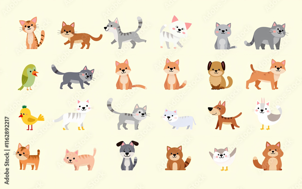 Fototapeta premium Cartoon Animals Clipart Collection