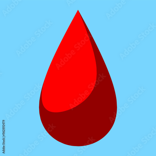 A Drop of Blood, Blood Symbol for Medical and Donation. Vector illustration isolated on white background,