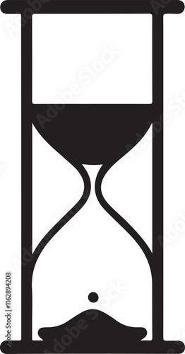 sand clocks icon silhouette style vector minimal art illustration on a white background.
