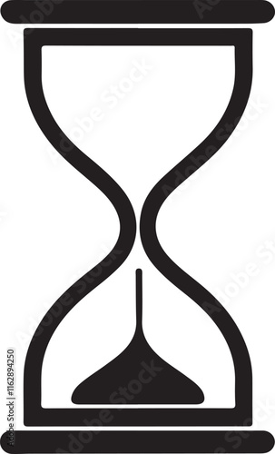 sand clocks icon silhouette style vector minimal art illustration on a white background.
