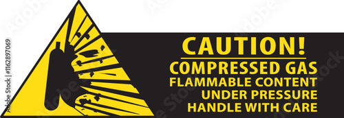 Compressed flammable gas caution sign vector.eps