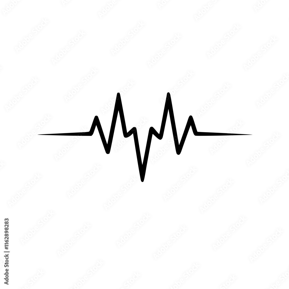 Simple black and white pulse signal icon. Simple black and white pulse signal icon.