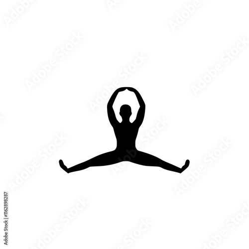 Black and white split pose icon.