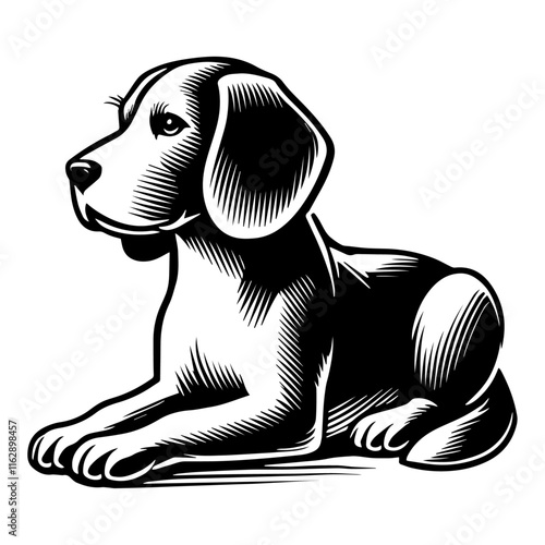 Tableau sur toile "Friendly and Playful Beagle Dog Vector Illustration Featuring Expressive Eyes,