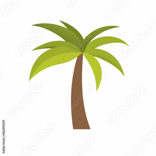 palm tree icon flat style stock illustration
