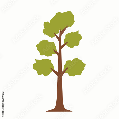 Pine tree icon, flat style stock illustration