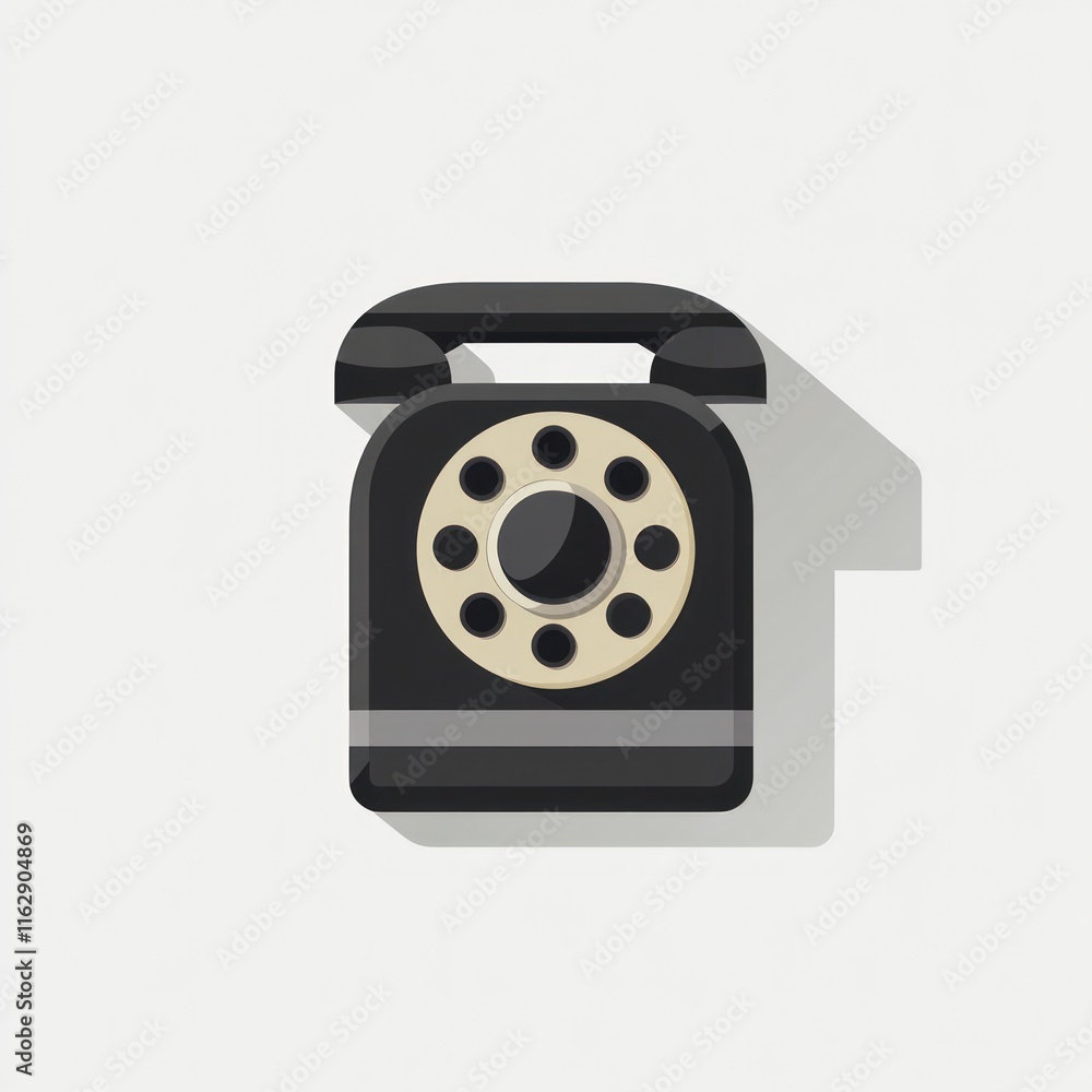 A Retro Black Rotary Telephone Illustration A Retro Black Rotary Telephone Illustration