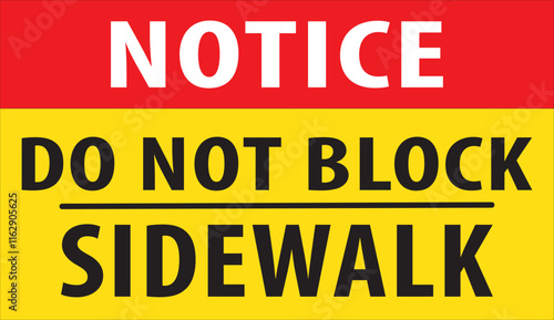 Do not block sidewalk safety notice vector.eps