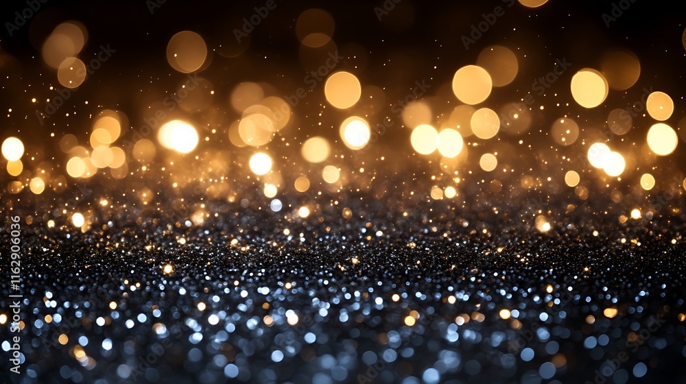 Sparkling Glitter Background With Golden Lights Sparkling Glitter Background With Golden Lights