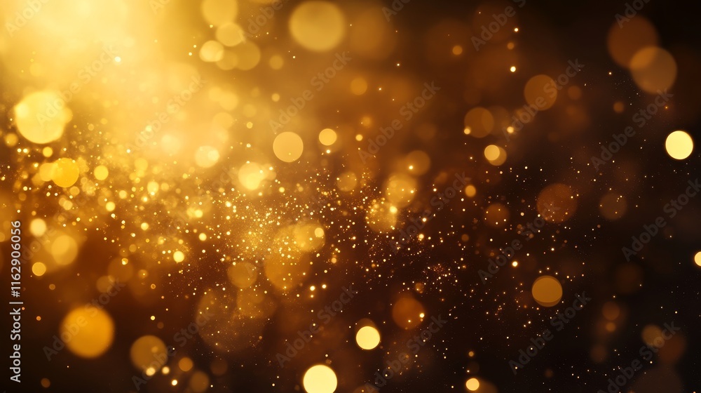 A shimmering background of golden bokeh light creating a festive and elegant atmosphere. A shimmering background of golden bokeh light creating a festive and elegant atmosphere.