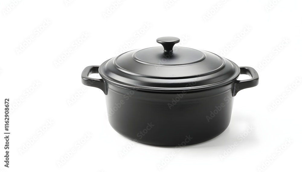 Sleek Black Ceramic Pot: Modern Kitchen Essential Sleek Black Ceramic Pot: Modern Kitchen Essential