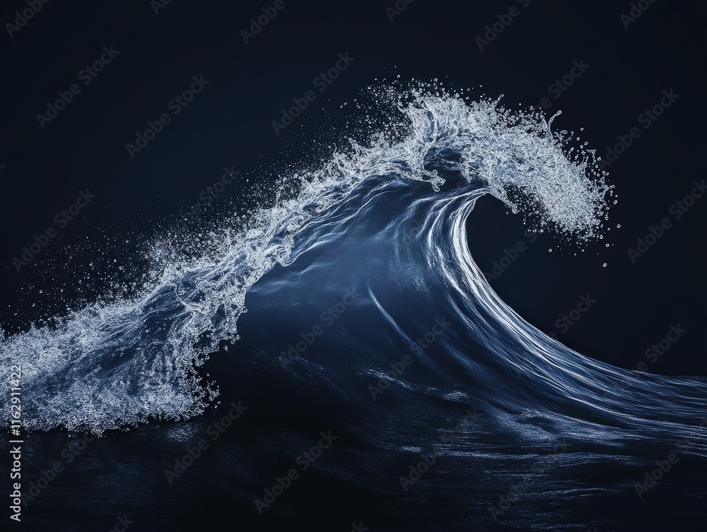 Wave crashing on shore with white foam Wave crashing on shore with white foam
