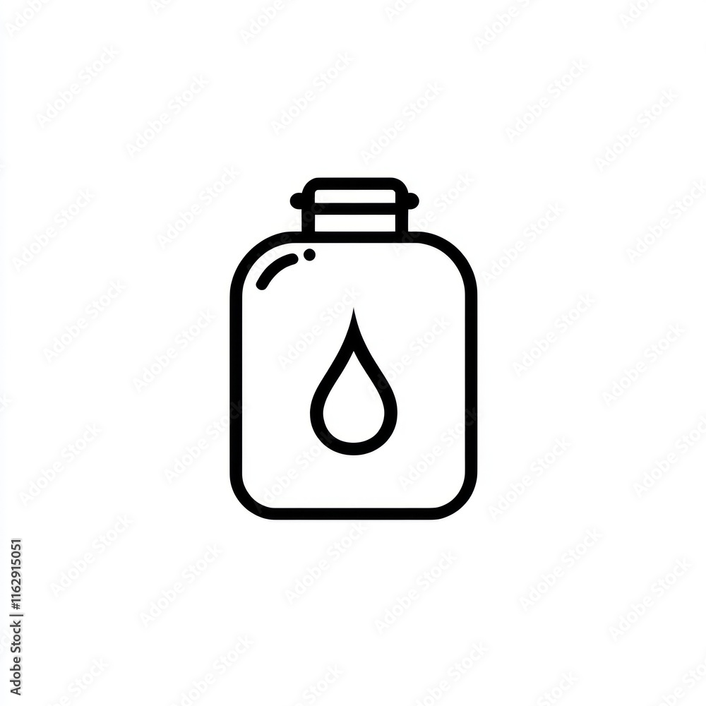 A Simple Line Drawing Of A Bottle With A Water Drop A Simple Line Drawing Of A Bottle With A Water Drop