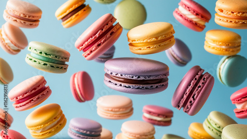 Wallpaper Mural  Various colorful of macarons floating on the air,Desserts sweet cake concept	



 Torontodigital.ca