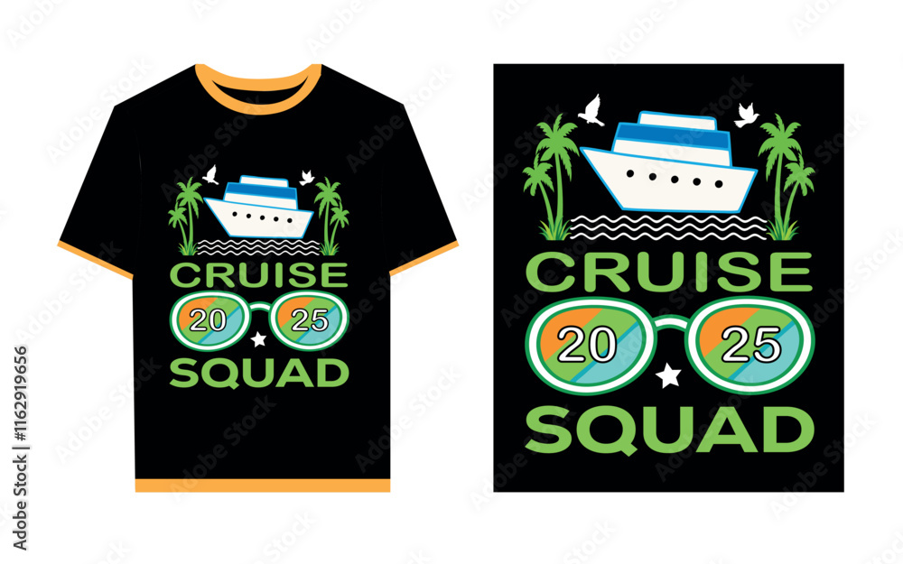 Fototapeta premium Cruise Squad t- shirt design template