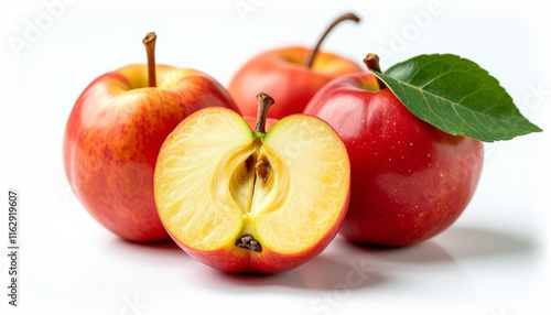 Close-up of Fresh and Ripe Red Apples photo