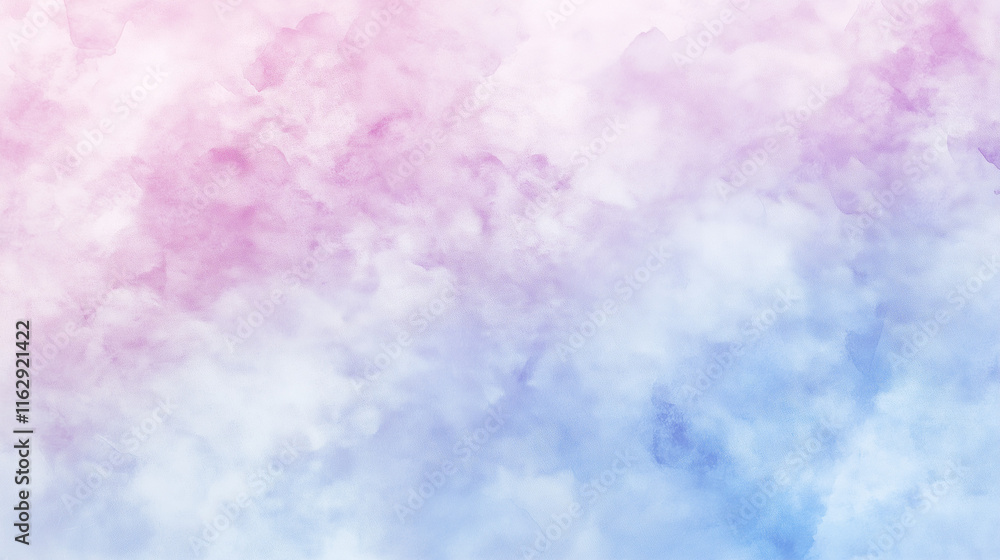 Fototapeta premium A smooth, seamless gradient background combining soft pastel colors, elegantly transitioning from light pink to lavender and sky blue, with a subtle texture reminiscent of watercolor paper. Perfect fo