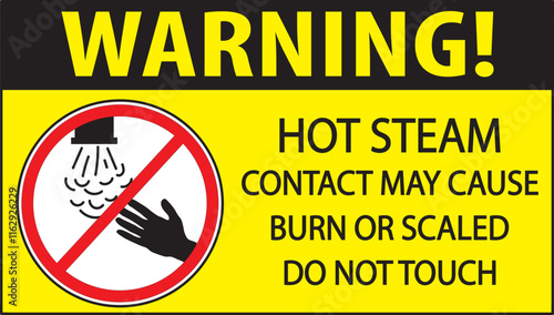 Hot steam warning notice vector.eps