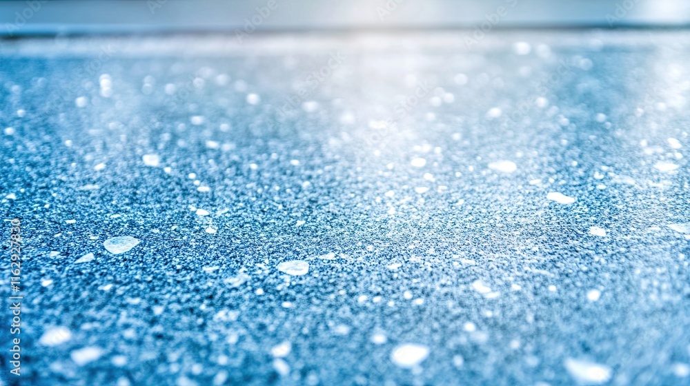 Obraz premium Sparkling Droplets Create a Mesmerizing Visual on a Textured Surface in Soft Morning Light