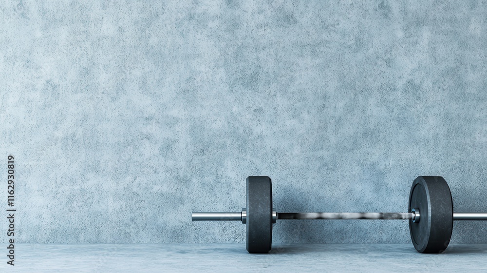Fitness motivation drives exercise and self-improvement. Dumbbell on a textured background in a gym setting. Fitness motivation drives exercise and self-improvement. Dumbbell on a textured background in a gym setting.