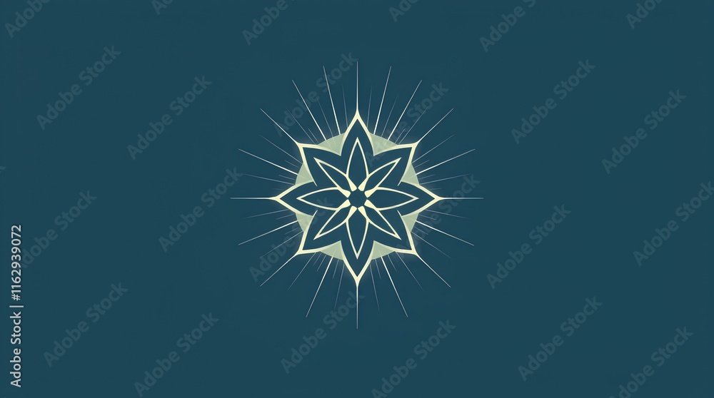Fototapeta premium elegant geometric starburst, minimalistic line art, modern abstract symmetry