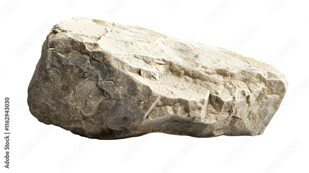 Smooth beige stone block with striking horizontal layers of beige and golden tones isolated on white background Smooth beige stone block with striking horizontal layers of beige and golden tones isolated on white background