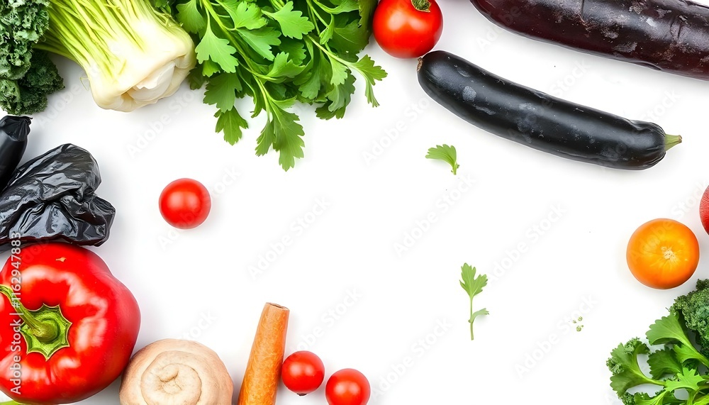 Frozen vegetables on white background table Frozen vegetables on white background table