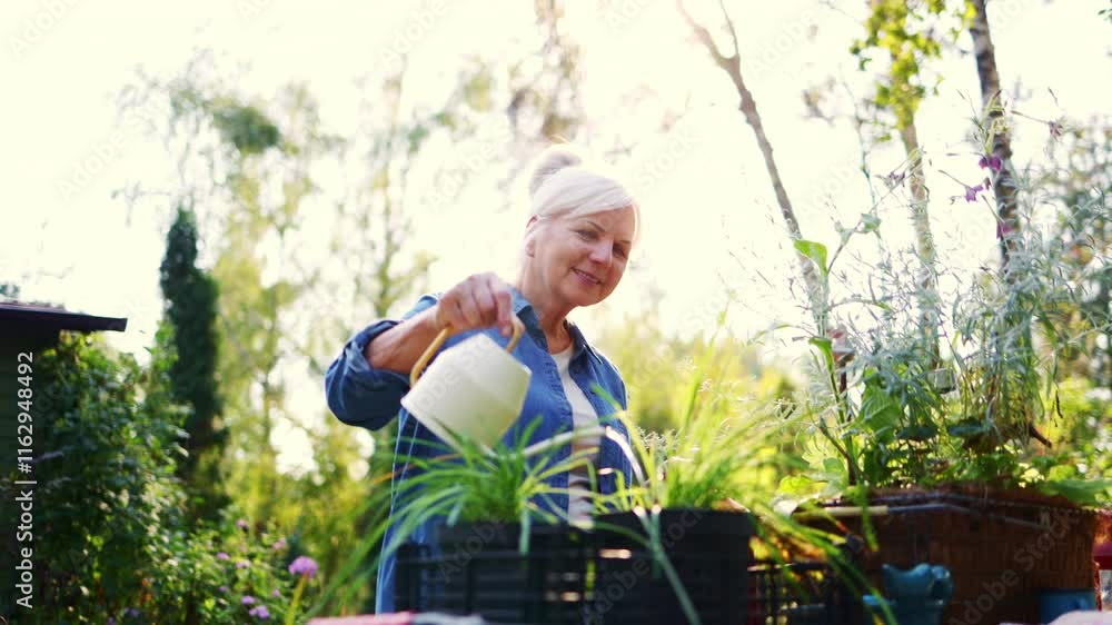 Senior woman working in her garden on a sunny day
Senior woman working in her garden on a sunny day