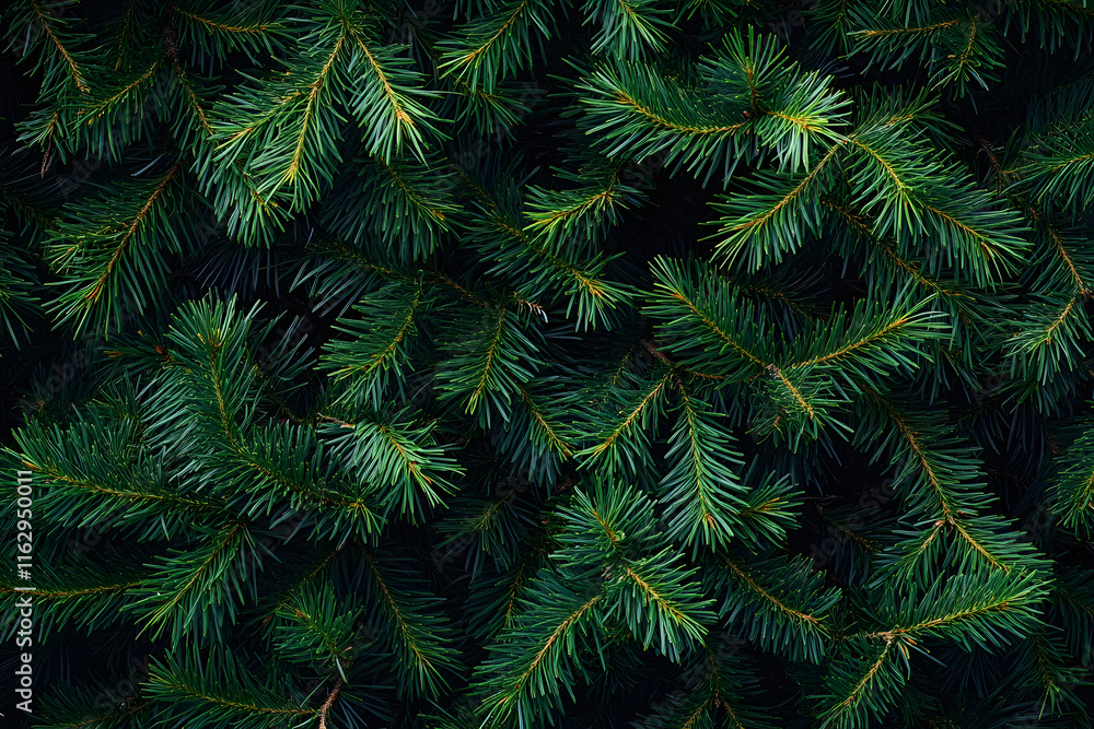Dense Lush green pine tree branches, natural textured pattern, dark moody winter nature background. Evergreen needles, seasonal holiday, Xmas, Noel. Christmas concept backdrop. Dense Lush green pine tree branches, natural textured pattern, dark moody winter nature background. Evergreen needles, seasonal holiday, Xmas, Noel. Christmas concept backdrop.