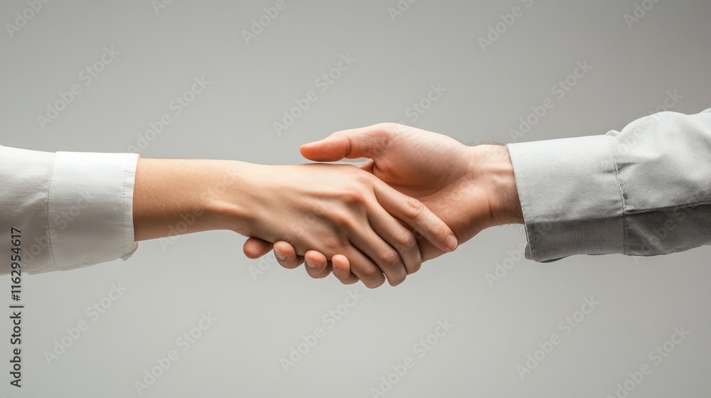 Hands coming together in a handshake to signify agreement and partnership in a professional setting Hands coming together in a handshake to signify agreement and partnership in a professional setting