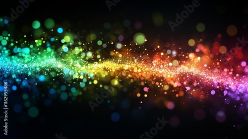 A colorful rainbow with many different colored lights
