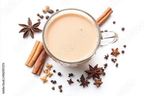 nise or badian isolated on white background used in culinary for cooking and baking also for traditional masala chai and christmas mulled wine photo