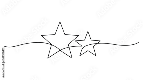 Minimalist  star shape continuous one line drawing vector illustration