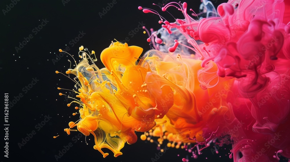 Obraz premium liquid explosion on black 3d illustration