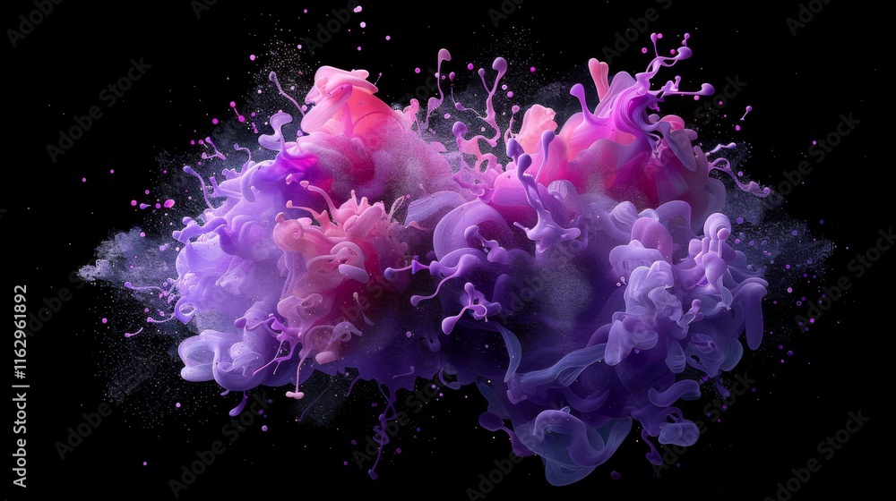Obraz premium liquid explosion on black 3d illustration