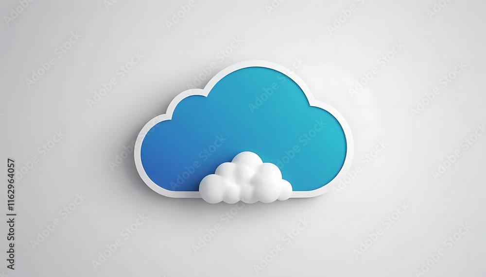 Blue Cloud Icon Simple Design White Background Minimalist Style Blue Cloud Icon Simple Design White Background Minimalist Style