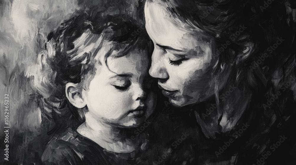 Mother and Child: A Portrait Painting Mother and Child: A Portrait Painting
