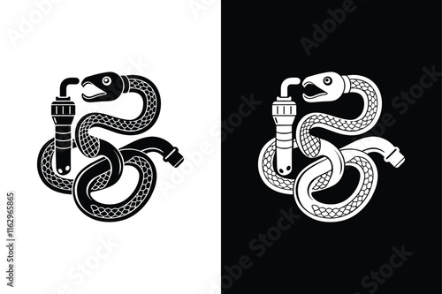 Plumber s snake icon vector on White Background ,Vector Art Illustration on white background.